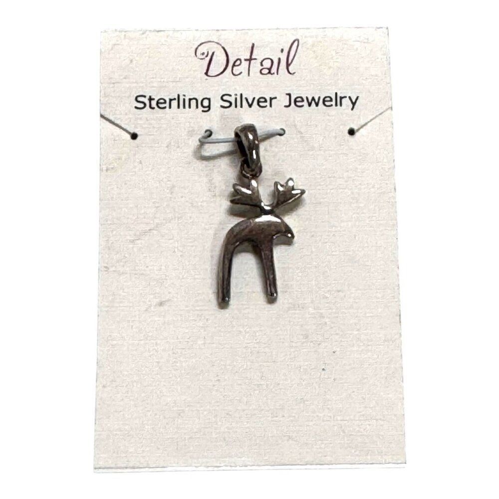 Sterling Silver Moose Charm Pendant Detail Jewelry 925 New Gift Cabin Outdoors